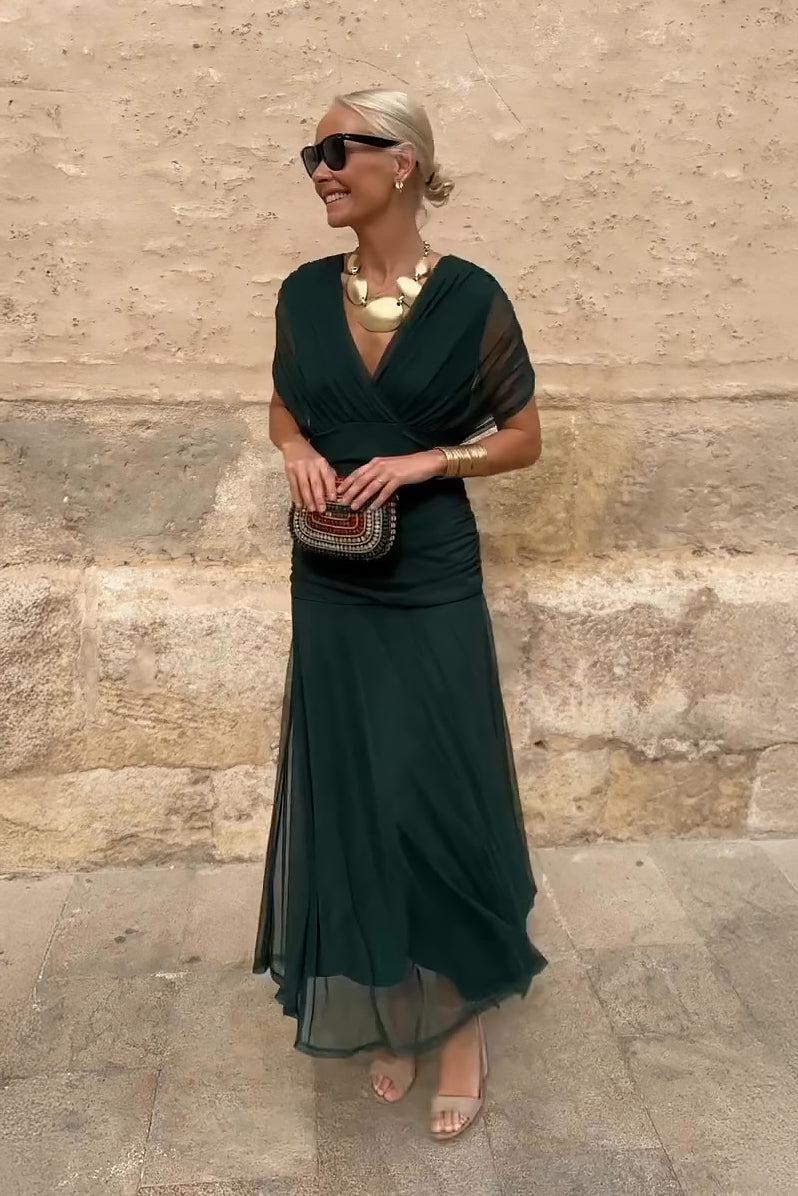 Belvenza | Elegante Maxi Abito Plissettato