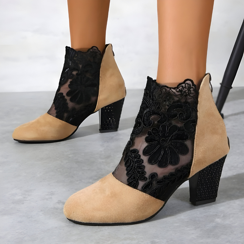 Belvenza | Stivaletti Eleganti in Pizzo Nero