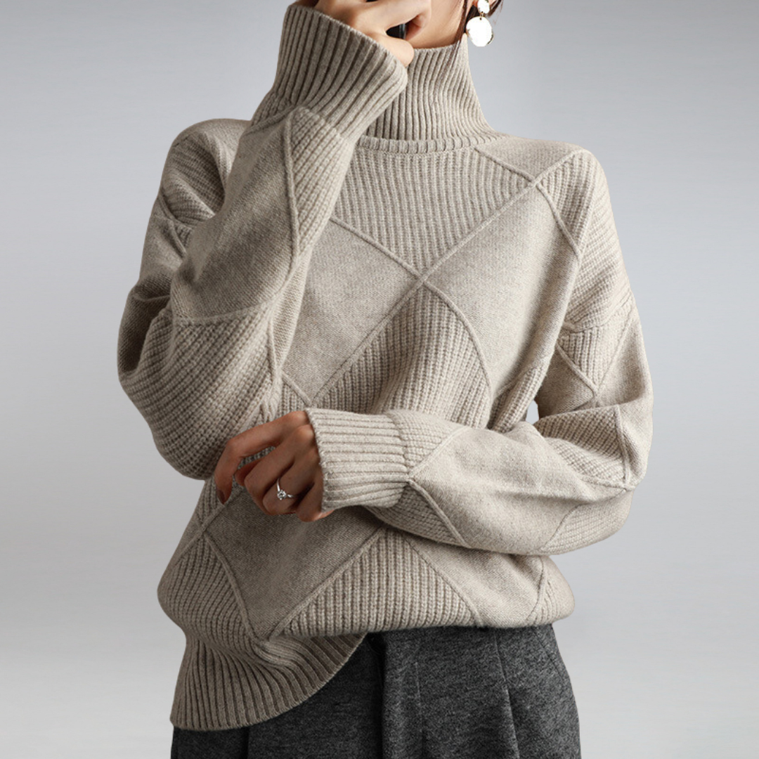 Belvenza | Maglione Morbido in Cashmere Beige
