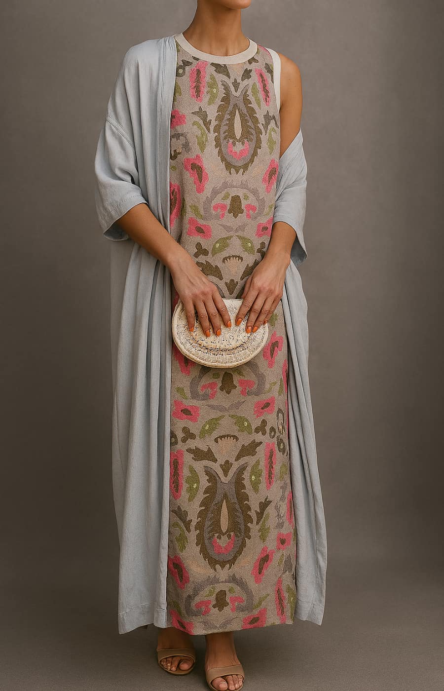Belvenza | Abito Elegante con Stola in Seta