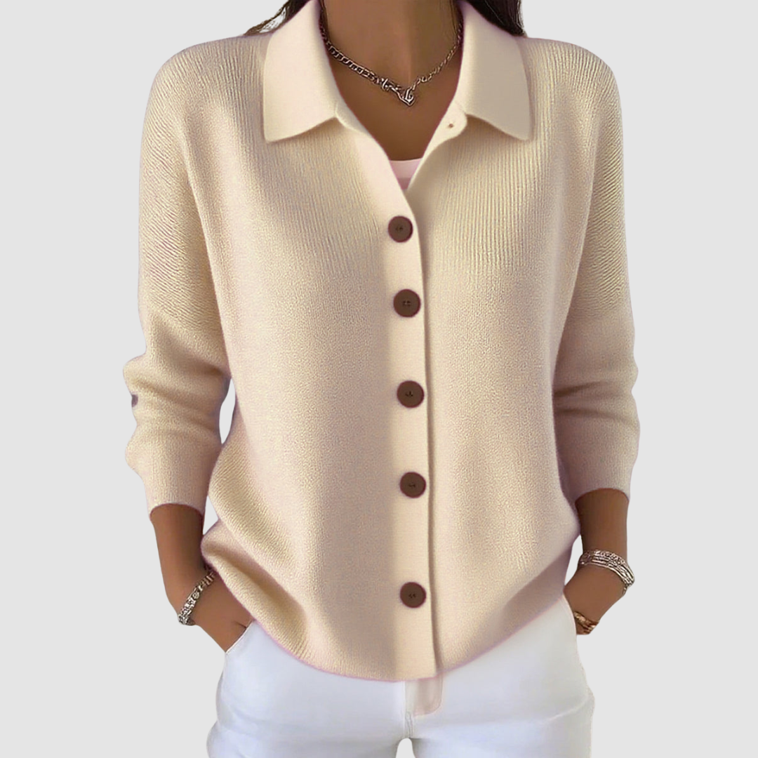 Belvenza | Cardigan in Maglia con Bottoni Grigio