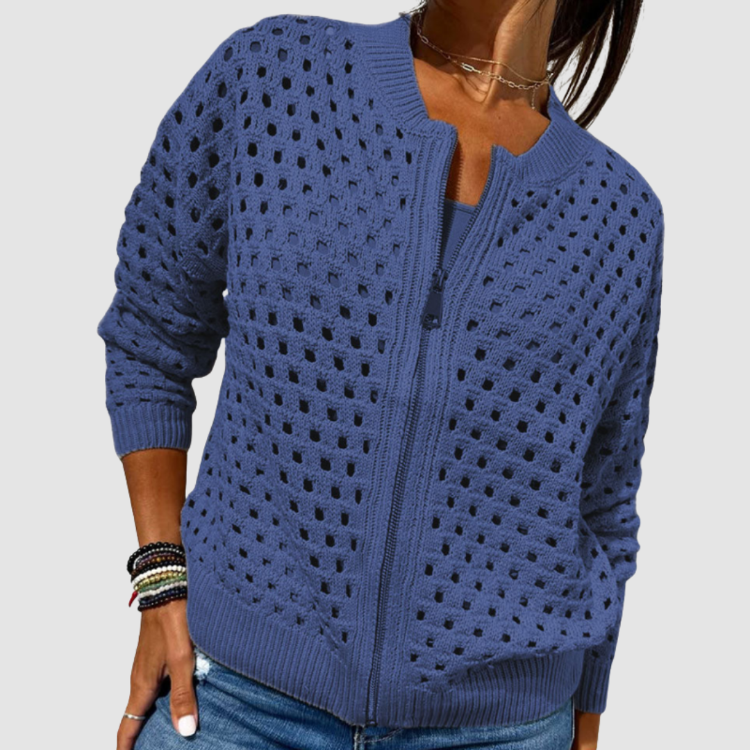 Belvenza | Giacca a Maglia Premium in Colore Neutro