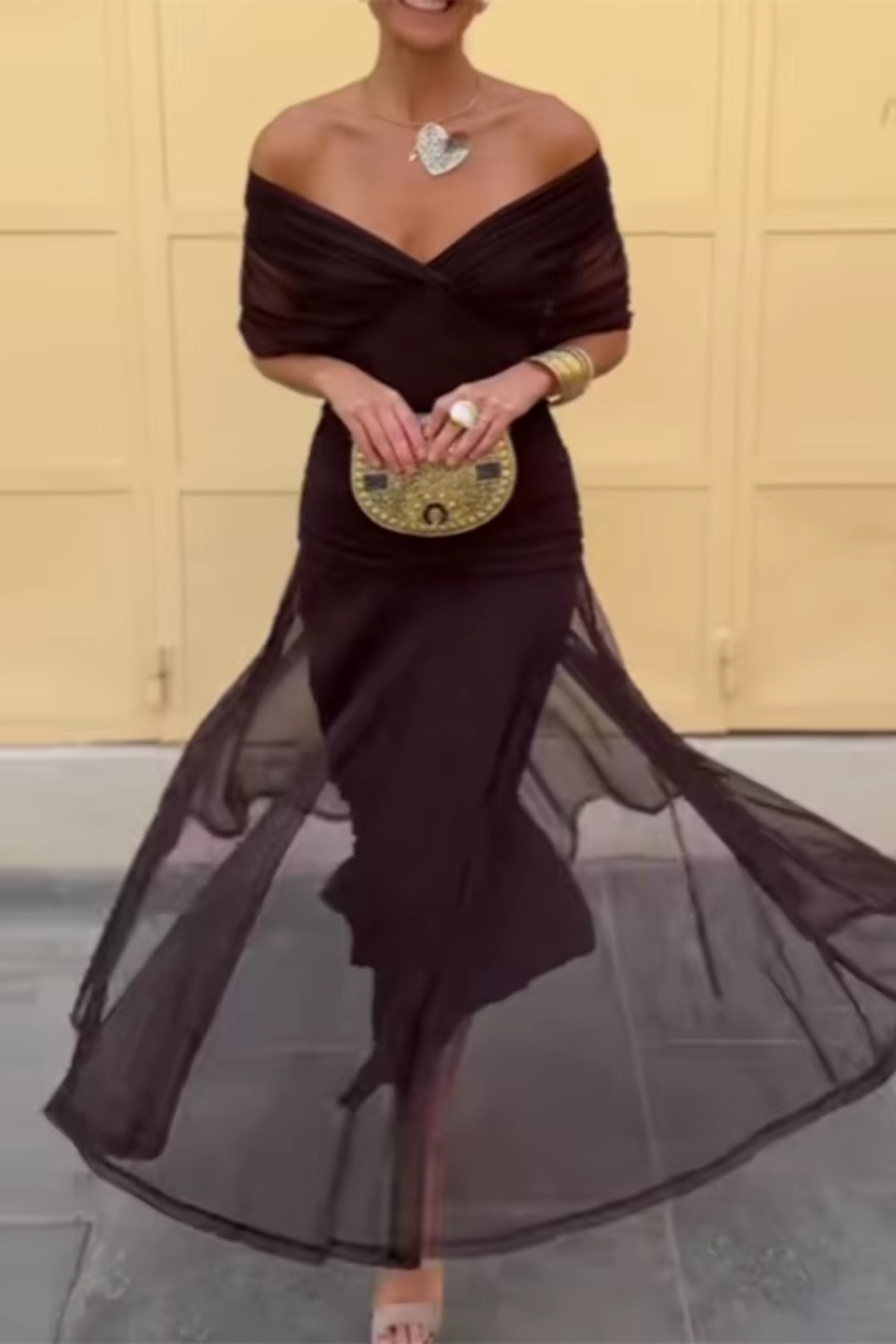 Belvenza | Elegante Maxi Abito Plissettato