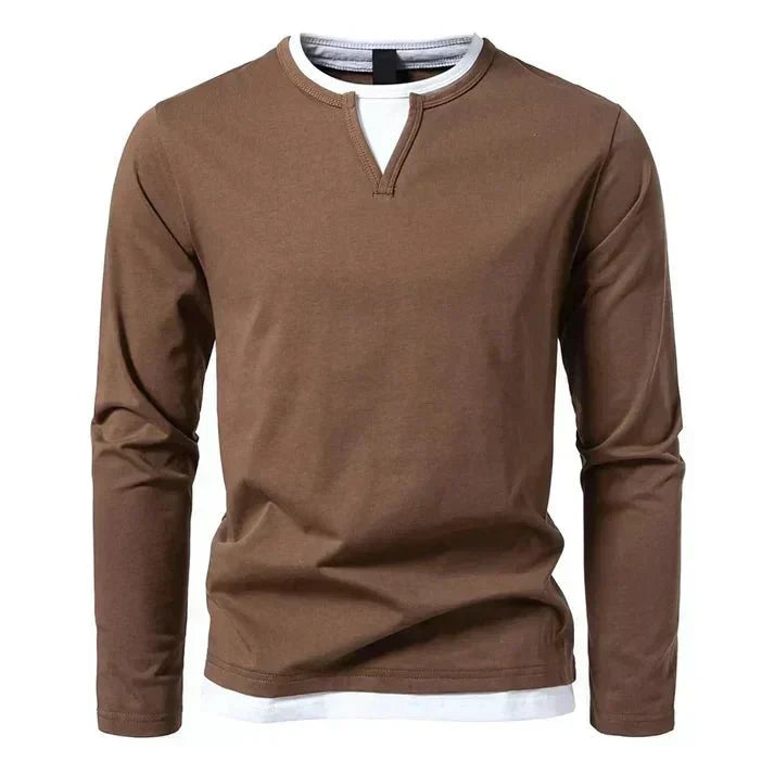 Belvenza | Maglietta a Maniche Lunghe in Cotone Pettinato Premium