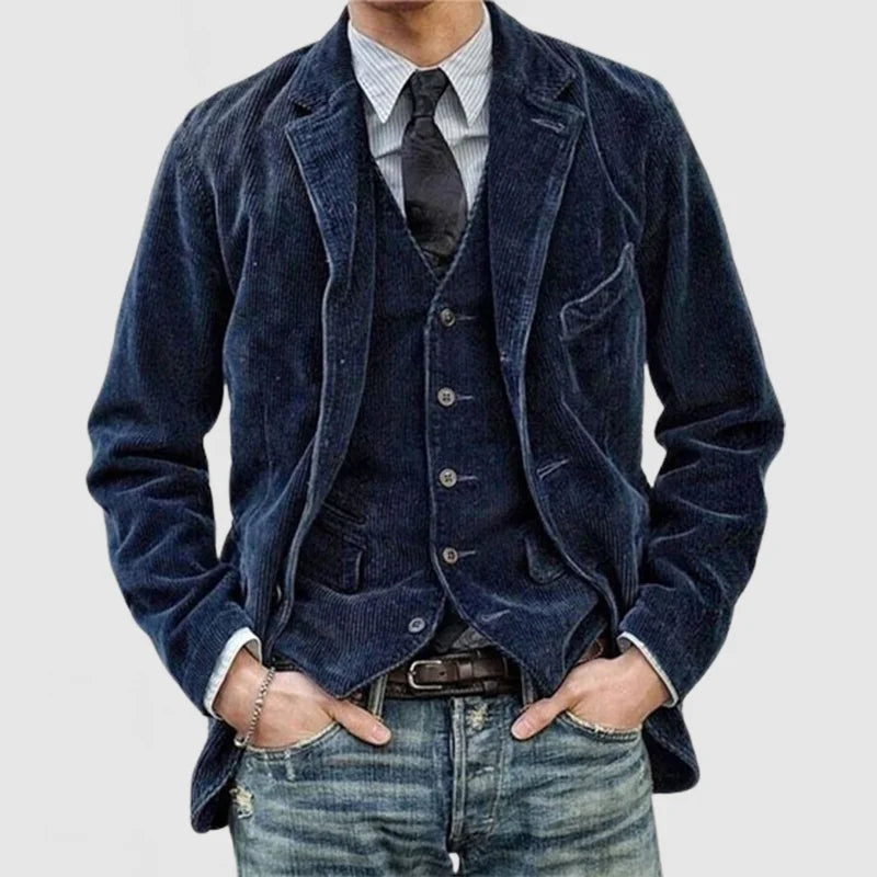 Belvenza | Blazer in Velluto Verde con Gilet Coordinato
