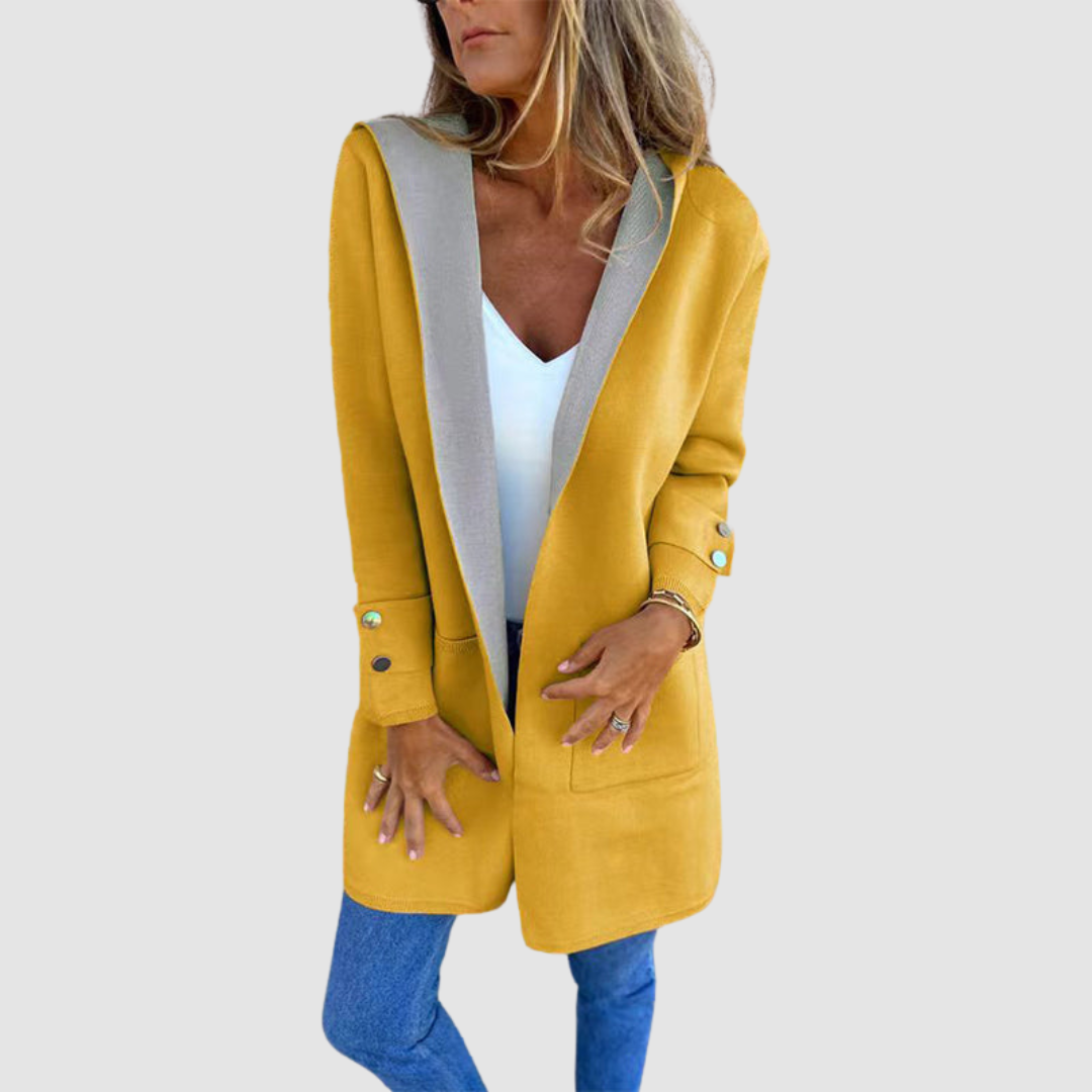 Belvenza | Giacca con Cappuccio a Blocchi di Colore