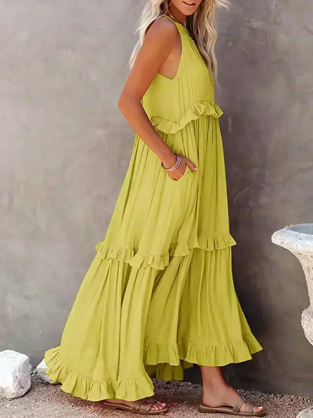 Belvenza | Abito Elegante con Bordo a Volant