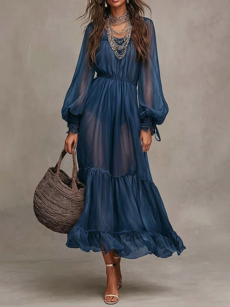 Belvenza | Abito Midi Elegante con Scollo a V
