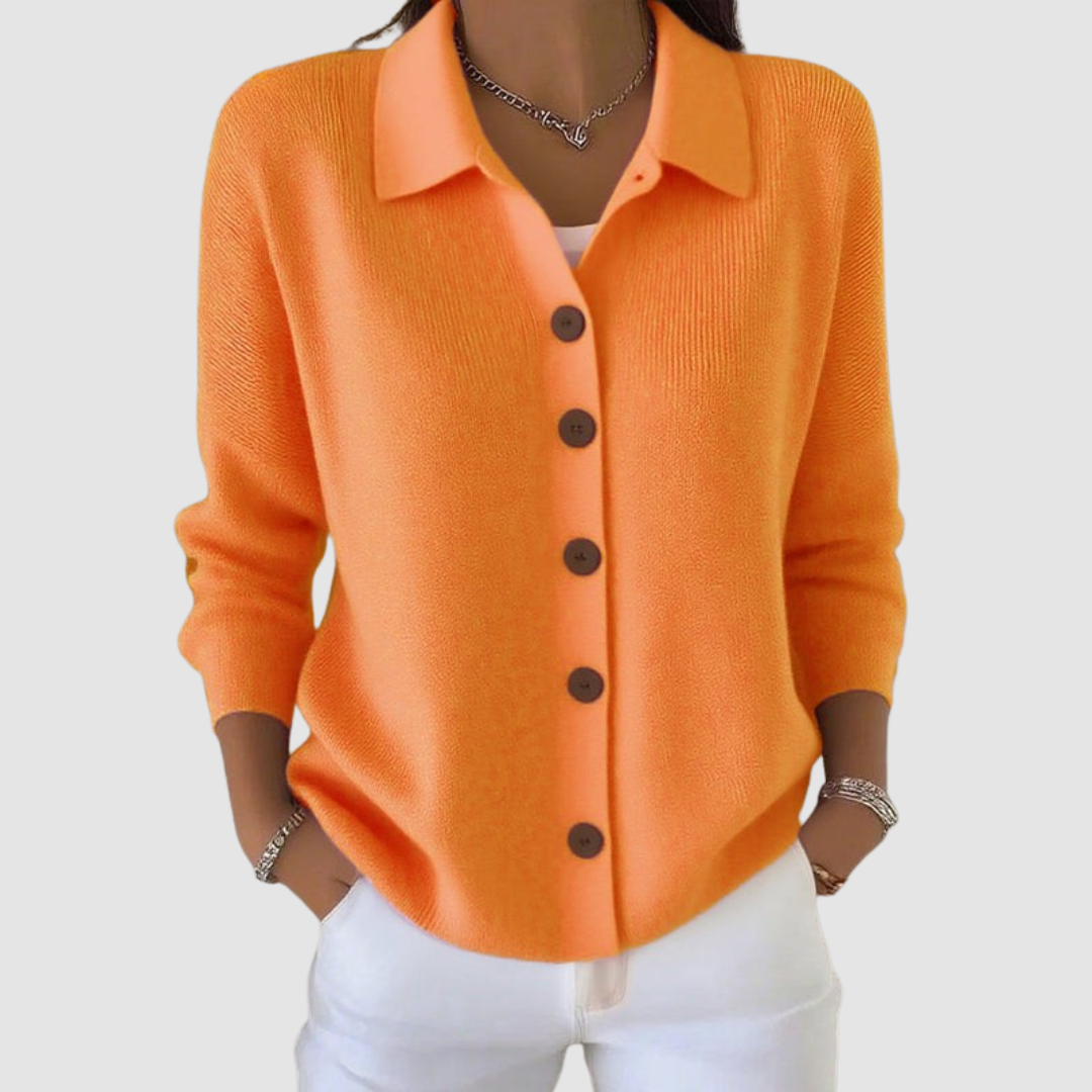 Belvenza | Cardigan in Maglia con Bottoni Grigio