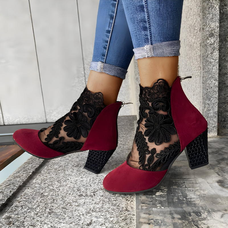 Belvenza | Stivaletti Eleganti in Pizzo Nero