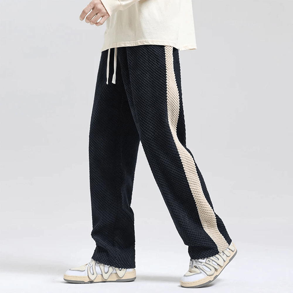 Belvenza | Pantaloni da Jogging in Waffelcord Grigio