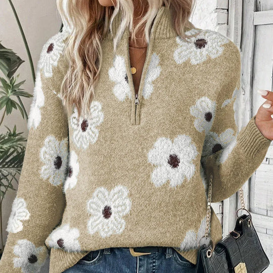 Belvenza | Pullover Elegante con Colletto a Zip