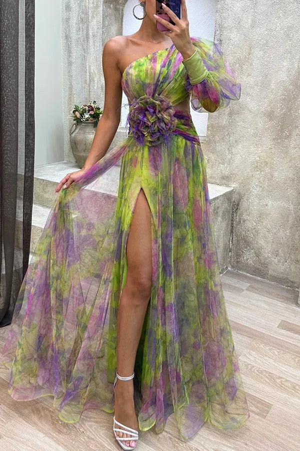 Belvenza | Maxigonna Plissettata in Chiffon Floreale