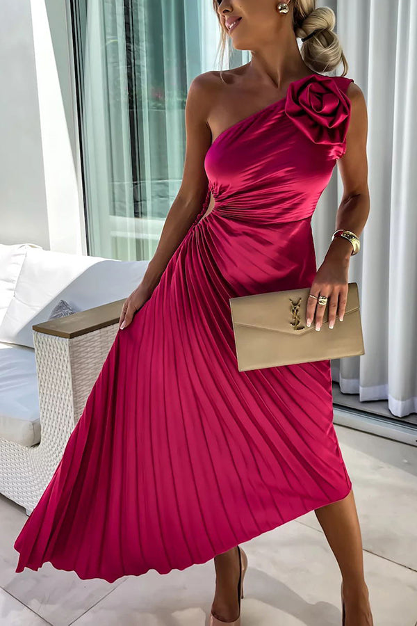 Belvenza | Maxi Abito Elegante con Motivo Floreale e Spallina