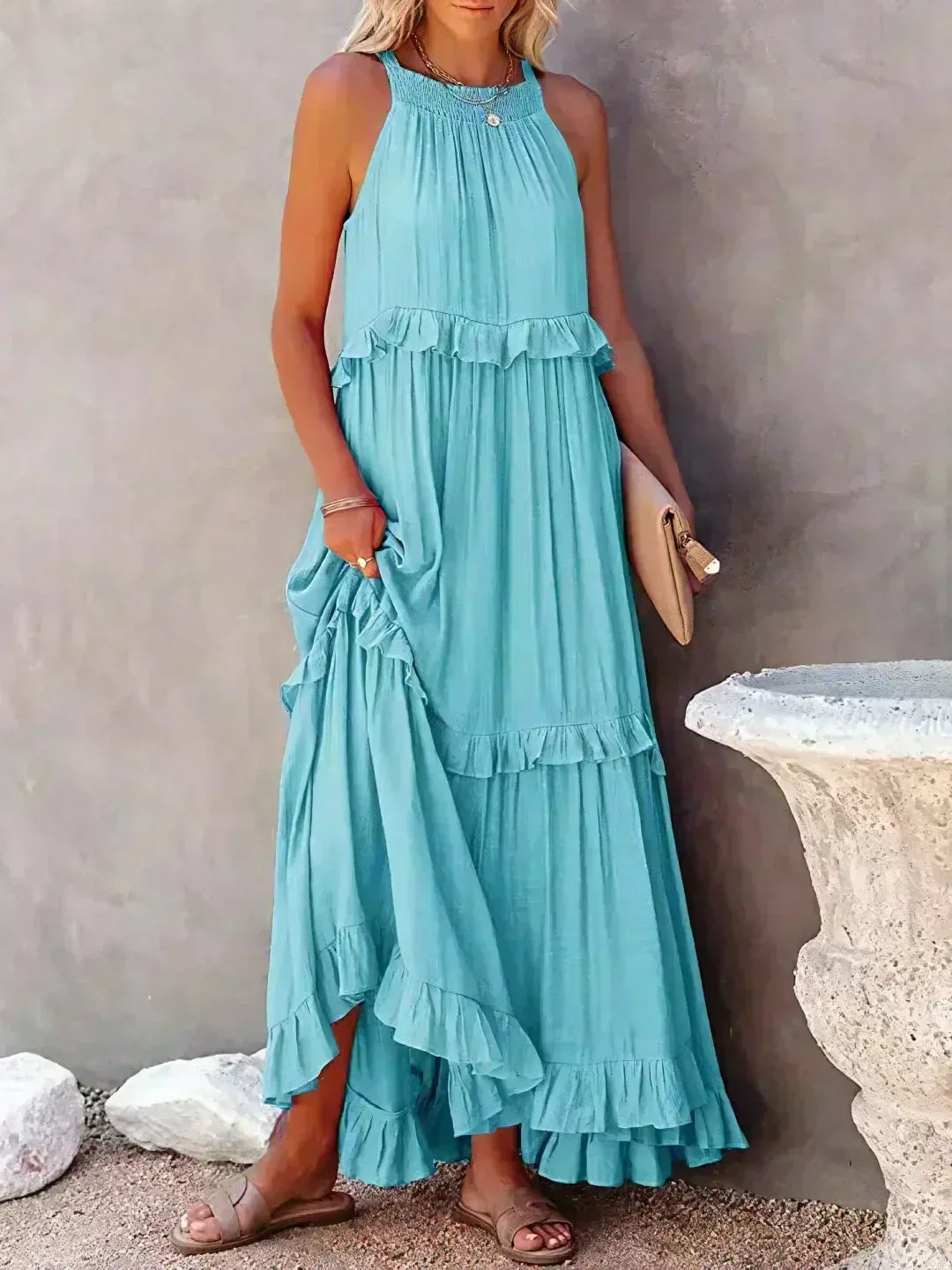 Belvenza | Abito Elegante con Bordo a Volant