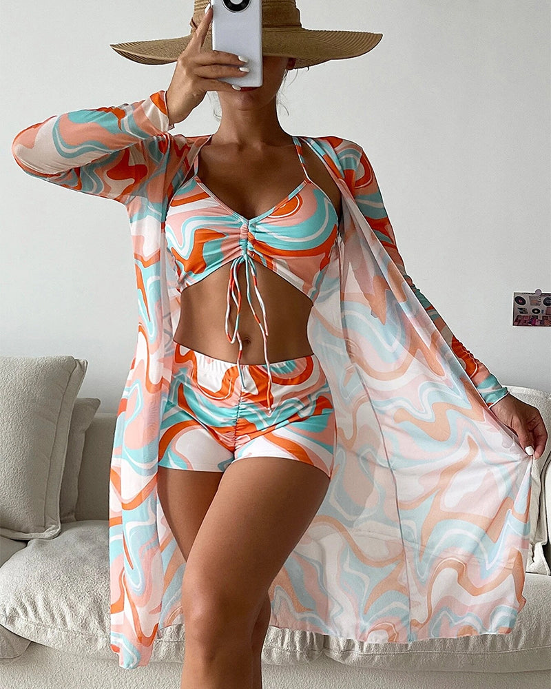 Belvenza | Set Bikini a 3 Pezzi con Stampa Colorata