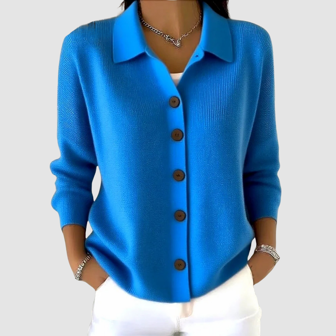 Belvenza | Cardigan in Maglia con Bottoni Grigio
