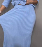 Belvenza | Completo in Maglia con Gonna Midi a Coste