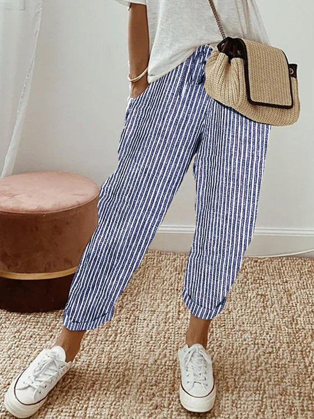 Belvenza | Pantaloni Leggeri in Tessuto Traspirante