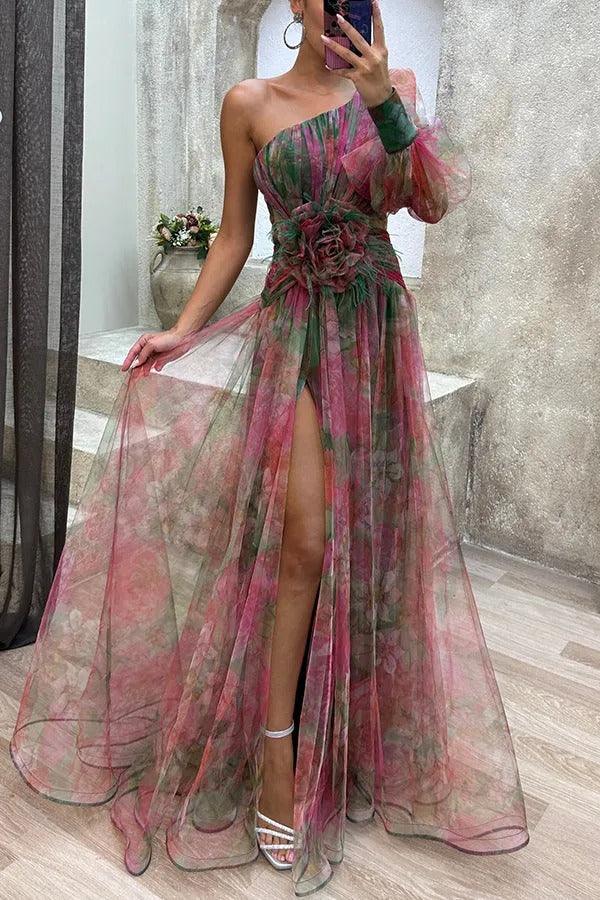 Belvenza | Maxigonna Plissettata in Chiffon Floreale