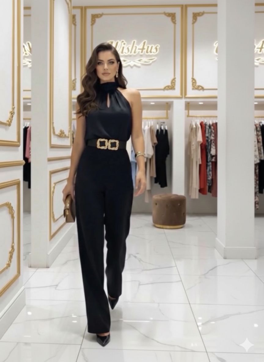Belvenza | Jumpsuit Palazzo in Stile Weitbeiniger