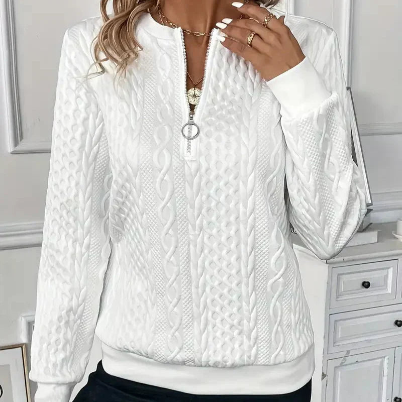 Belvenza | Pullover Elegante con Zip in Cotone