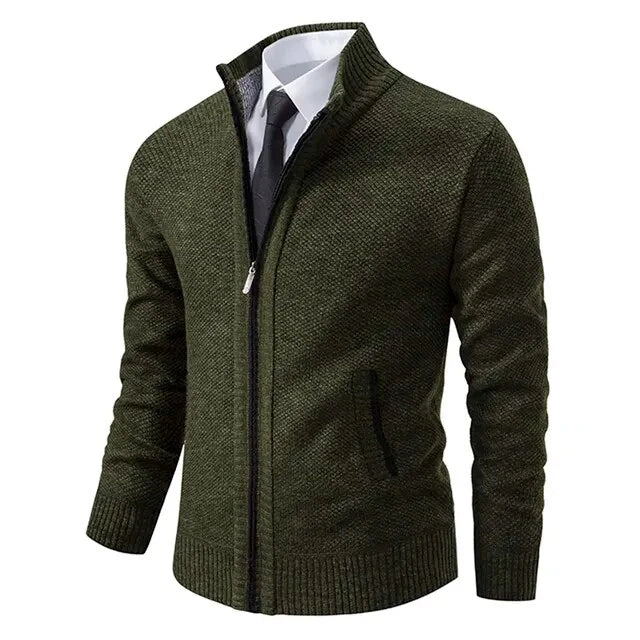 Belvenza | Maglione con Zip in Lana Grigia
