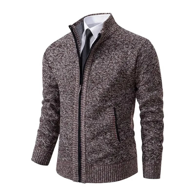Belvenza | Maglione con Zip in Lana Grigia