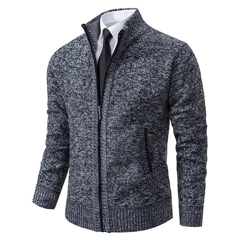 Belvenza | Maglione con Zip in Lana Grigia
