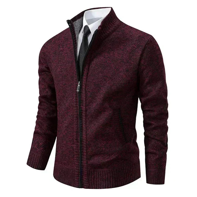 Belvenza | Maglione con Zip in Lana Grigia