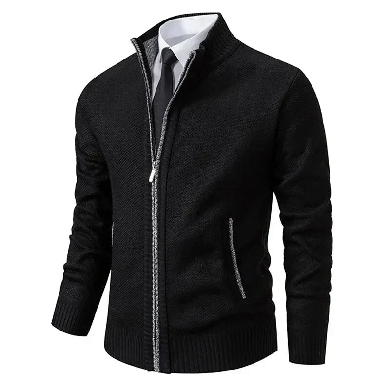 Belvenza | Maglione con Zip in Lana Grigia