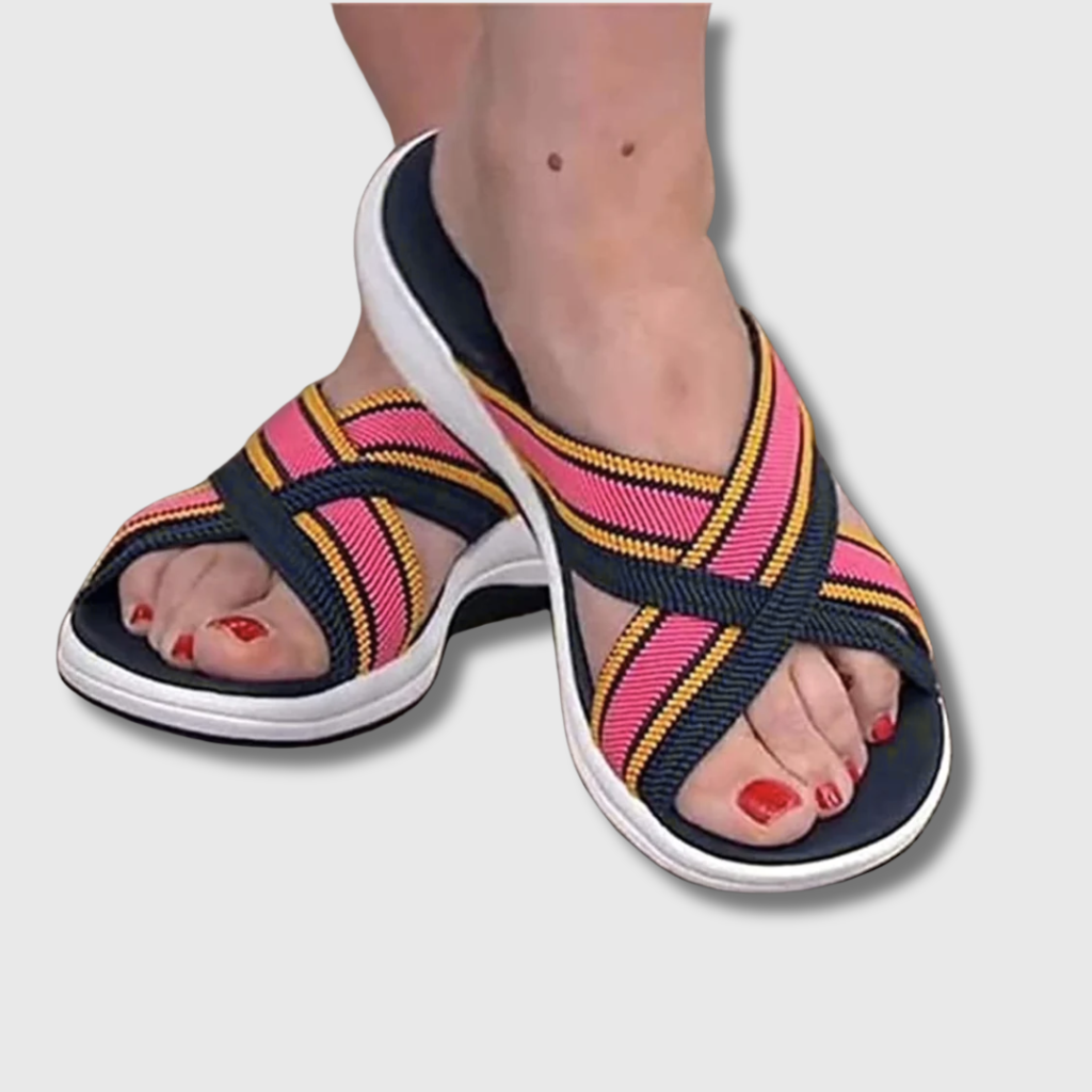 Belvenza | Sandali Cross-Slide Comfort Beige