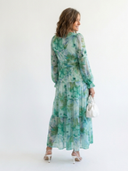 Belvenza | Abito Maxi a Maniche Lunghe con Fiori