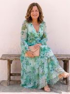 Belvenza | Abito Maxi a Maniche Lunghe con Fiori