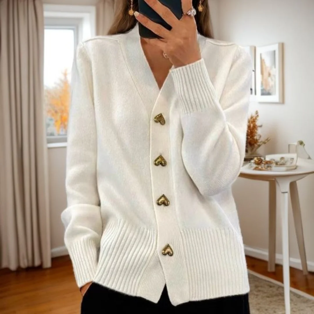 Belvenza | Cardigan Elegante in Maglia Grigia