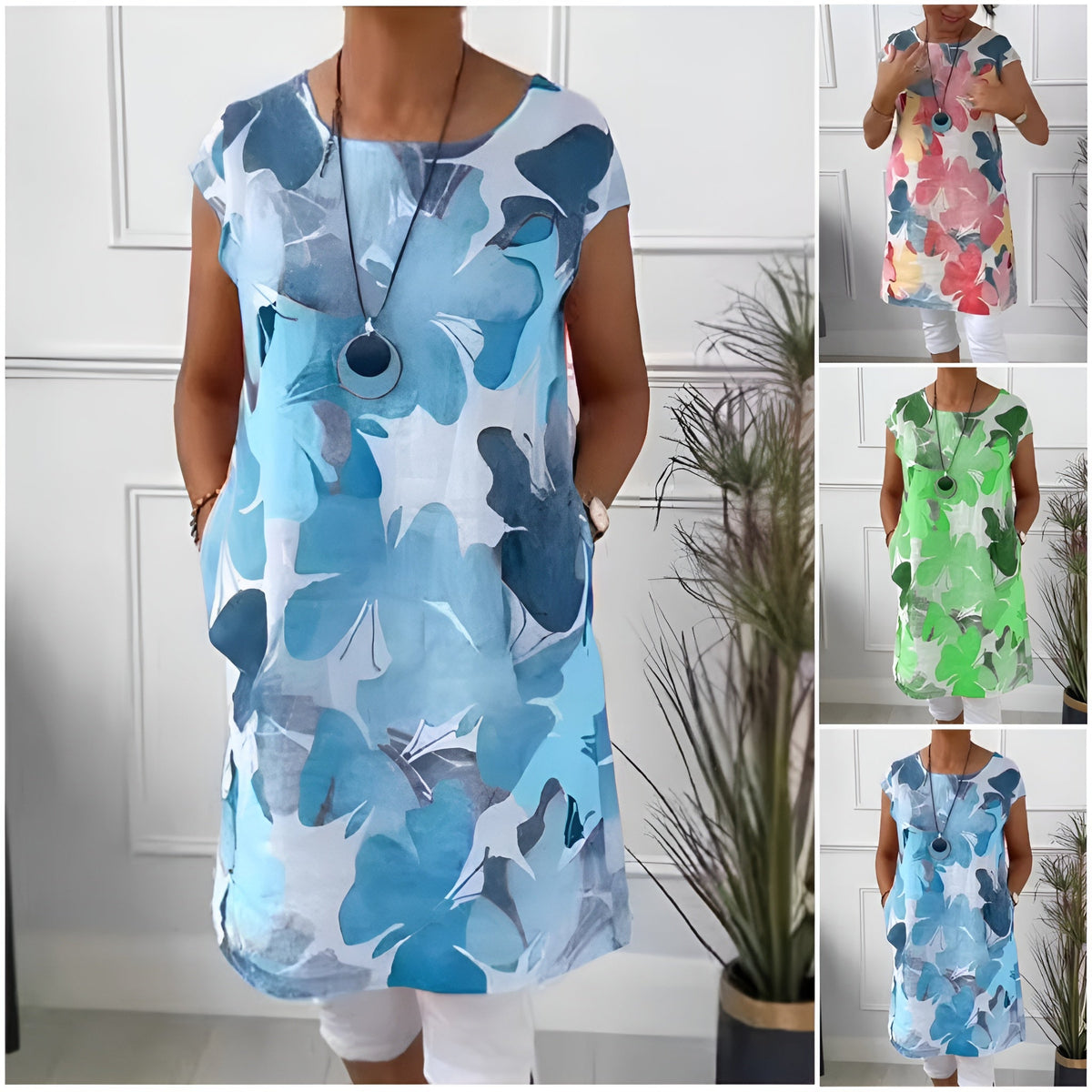 Belvenza | Elegante Abito Camicia in Tessuto Leggero