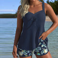 Belvenza | Tankini a Righe con Pantaloni da Spiaggia