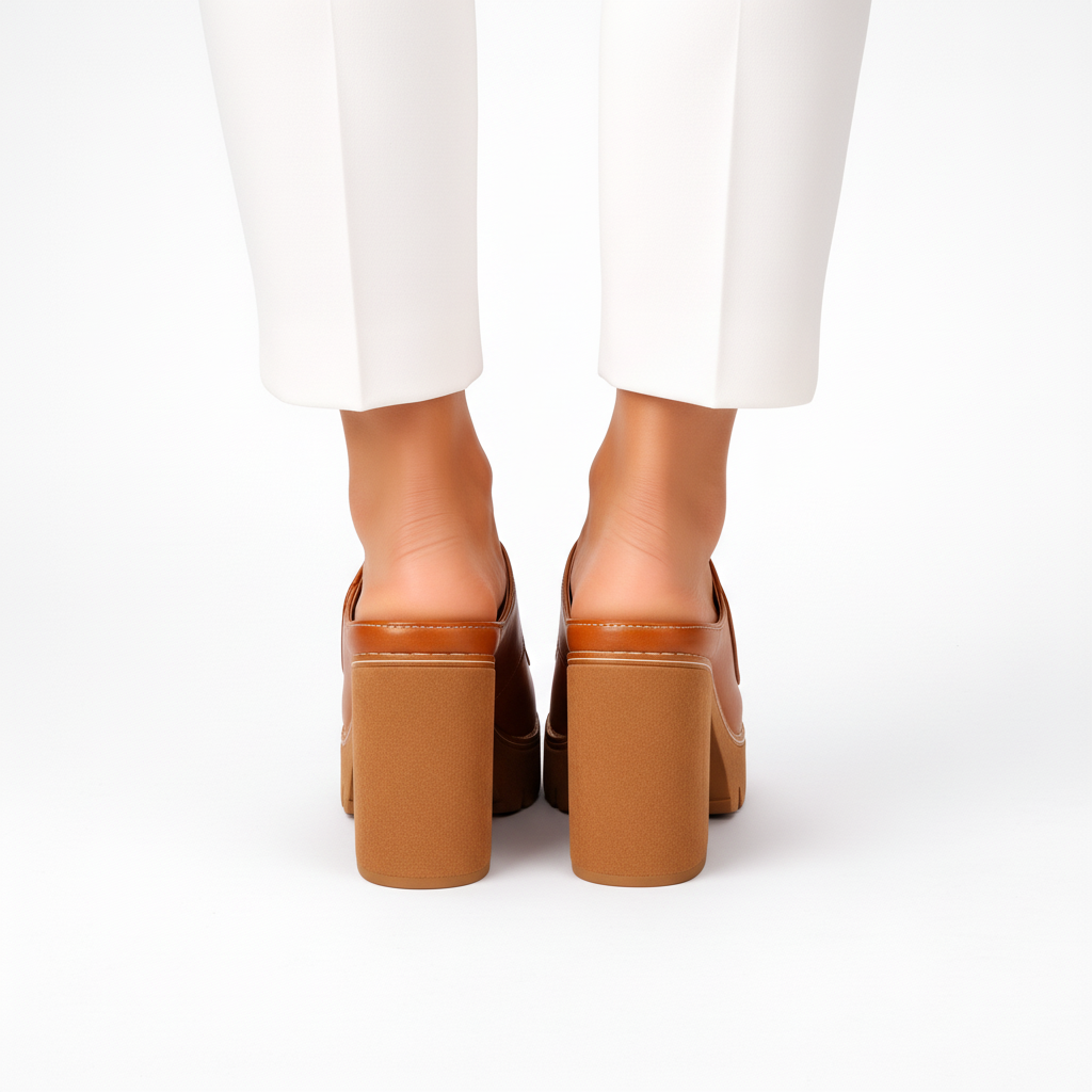 Belvenza | Scarpe con Plateau in Pelle Nera