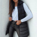 Belvenza | Gilet Puffer Lungo Casual Senza Maniche Nero