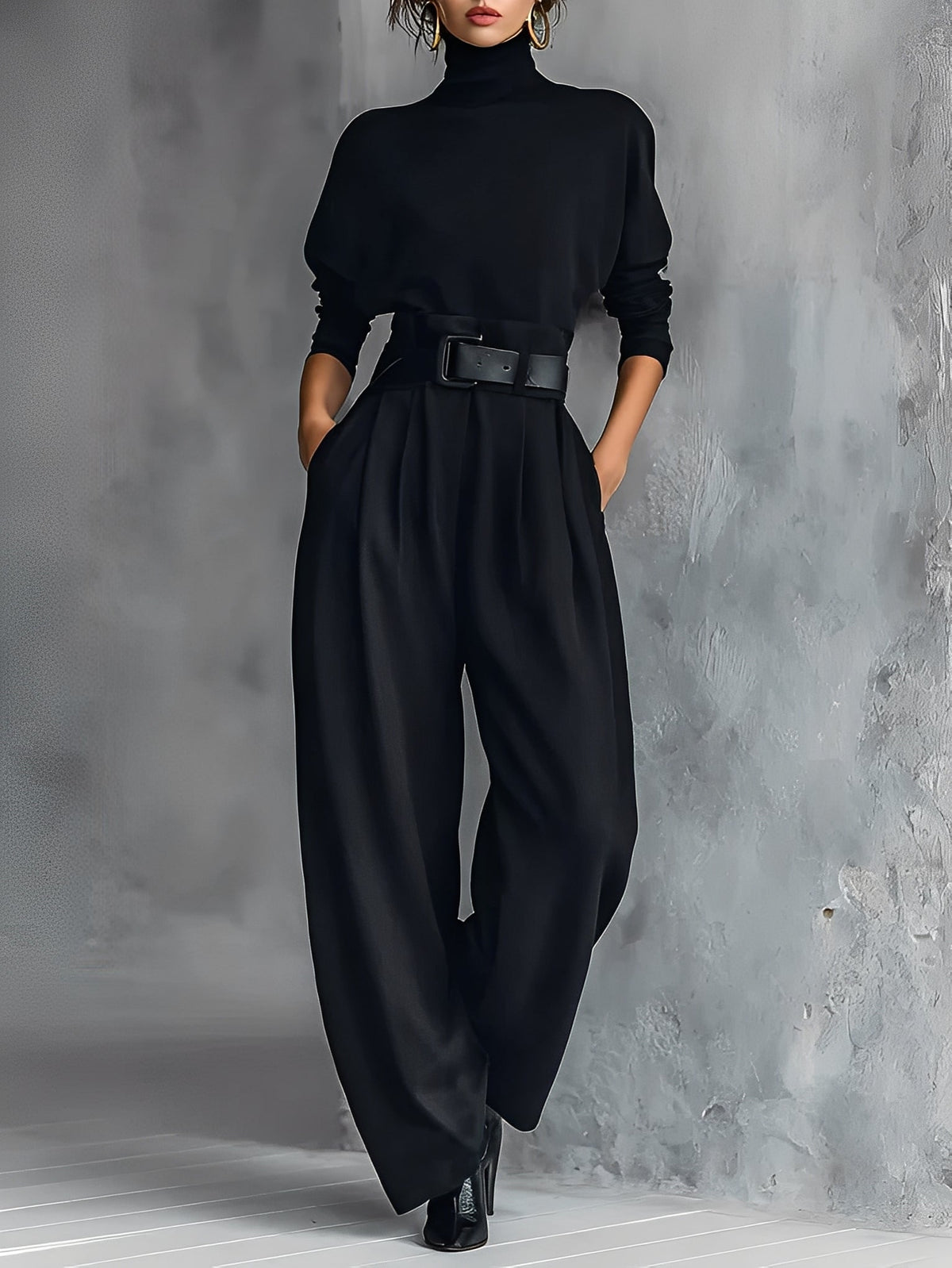 Belvenza | Jumpsuit con Collo Polo e Gamba Dritta