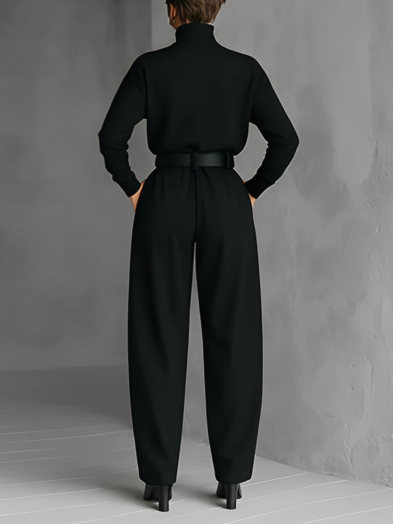 Belvenza | Jumpsuit con Collo Polo e Gamba Dritta