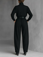 Belvenza | Jumpsuit con Collo Polo e Gamba Dritta
