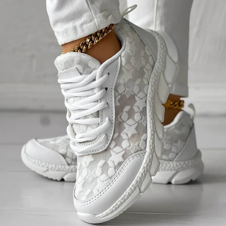 Belvenza | Sneakers Eleganti in Tessuto Bianco