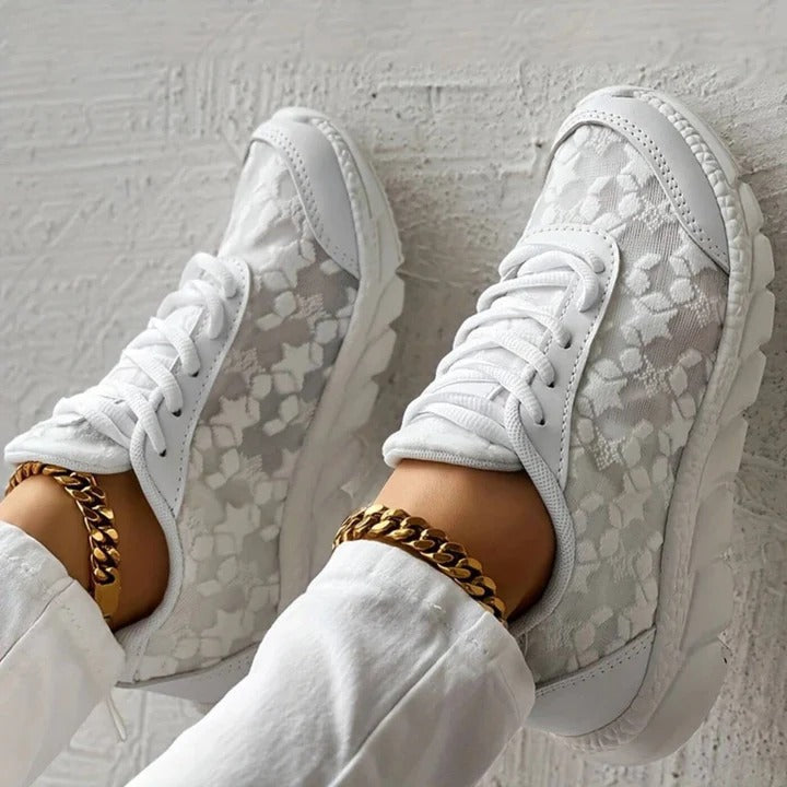 Belvenza | Sneakers Eleganti in Tessuto Bianco