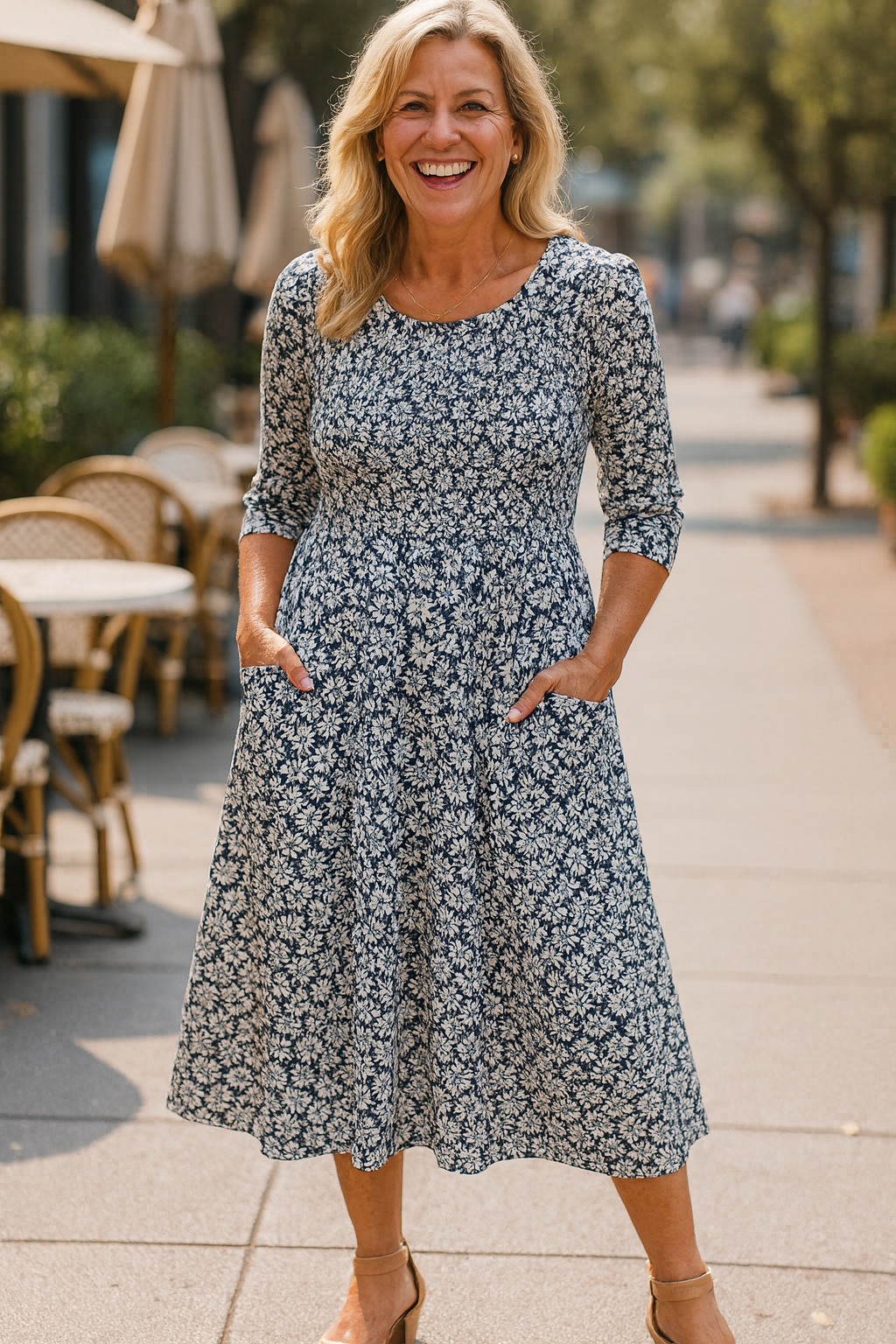 Belvenza | Elegante Abito Midi in Tessuto Leggero