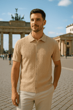 Belvenza | Camicia a Maniche Corte in Maglia Blu