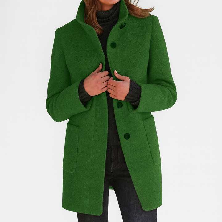 Belvenza | Cappotto Elegante in Tessuto Nero