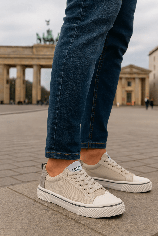 Belvenza | Sneakers Comode e Casual in Tessuto Grigio