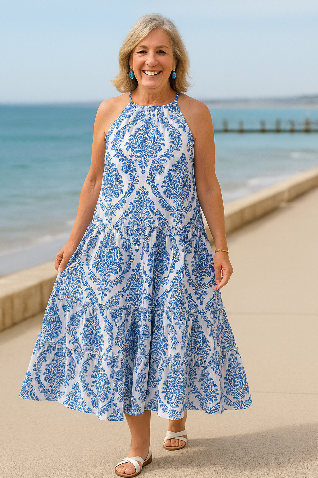 Belvenza | Abito Elegante con Stampa Costiera
