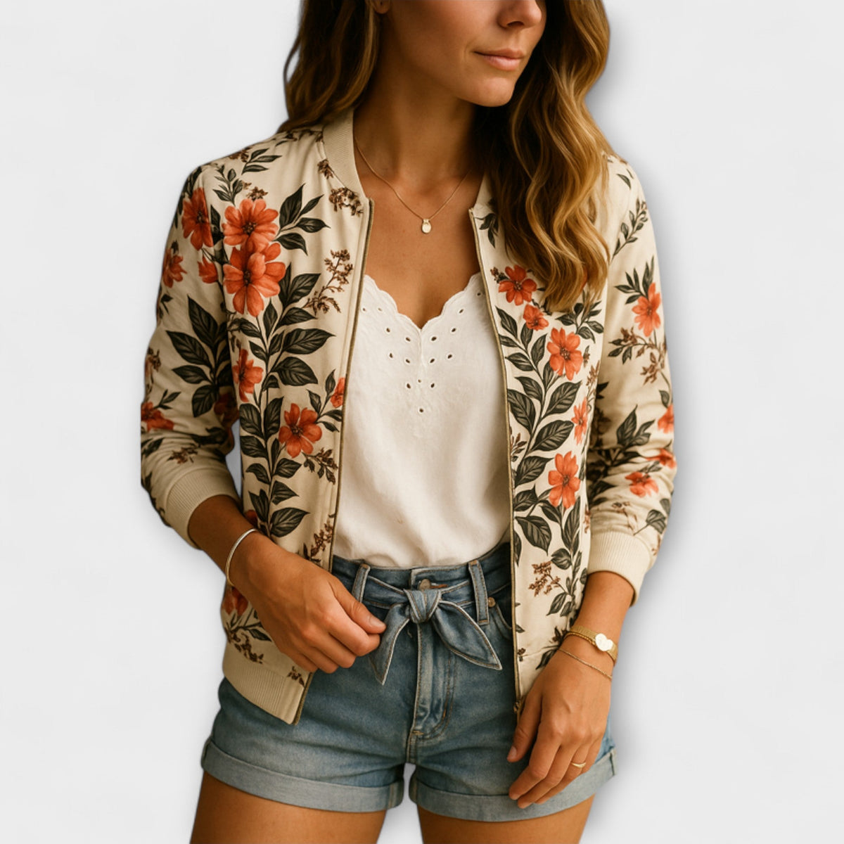 Belvenza | Cardigan Elegante con Zip in Maglia Grigia